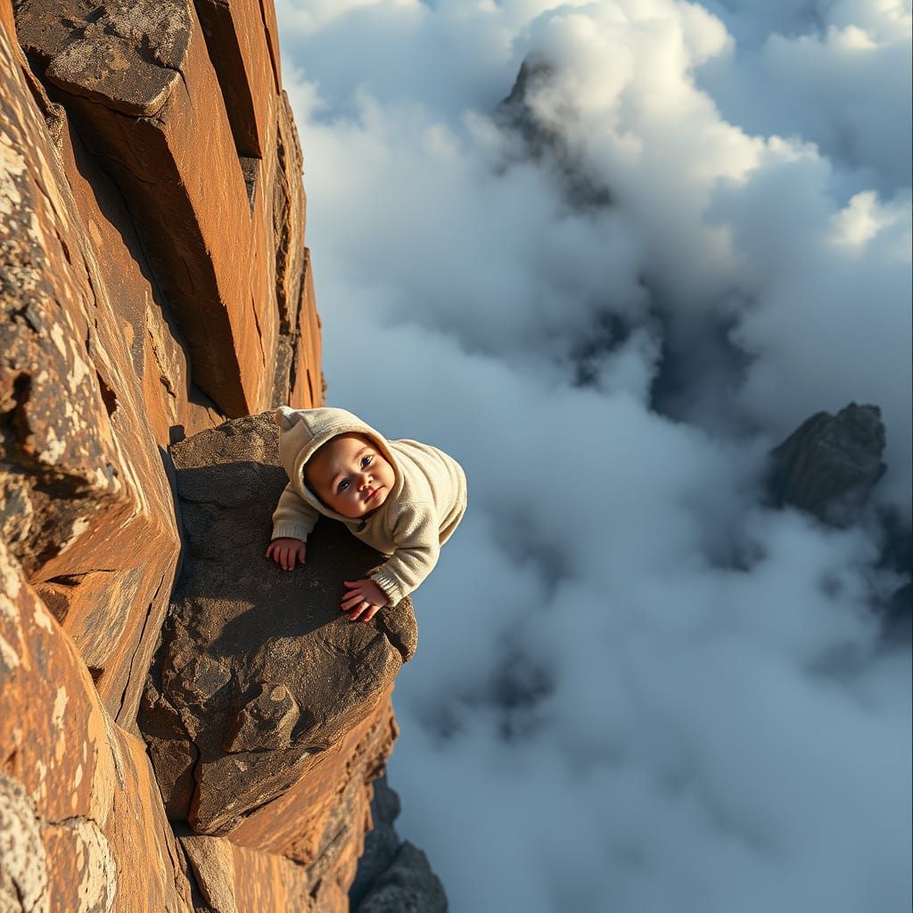 Adventurer Baby's Cliffside Crawl: A Cinematic Adventure