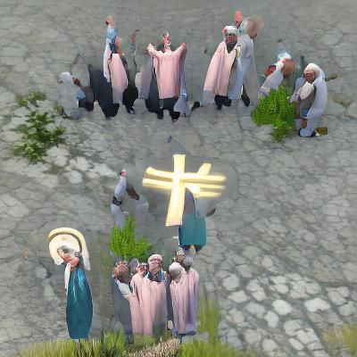 Clerics in Ritual, AI Generated Image
