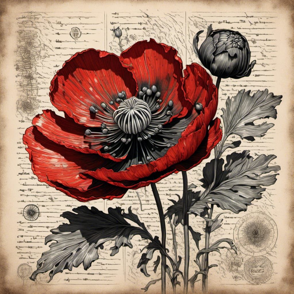 Coca-Cola Logo Flower: Botanical Illustration