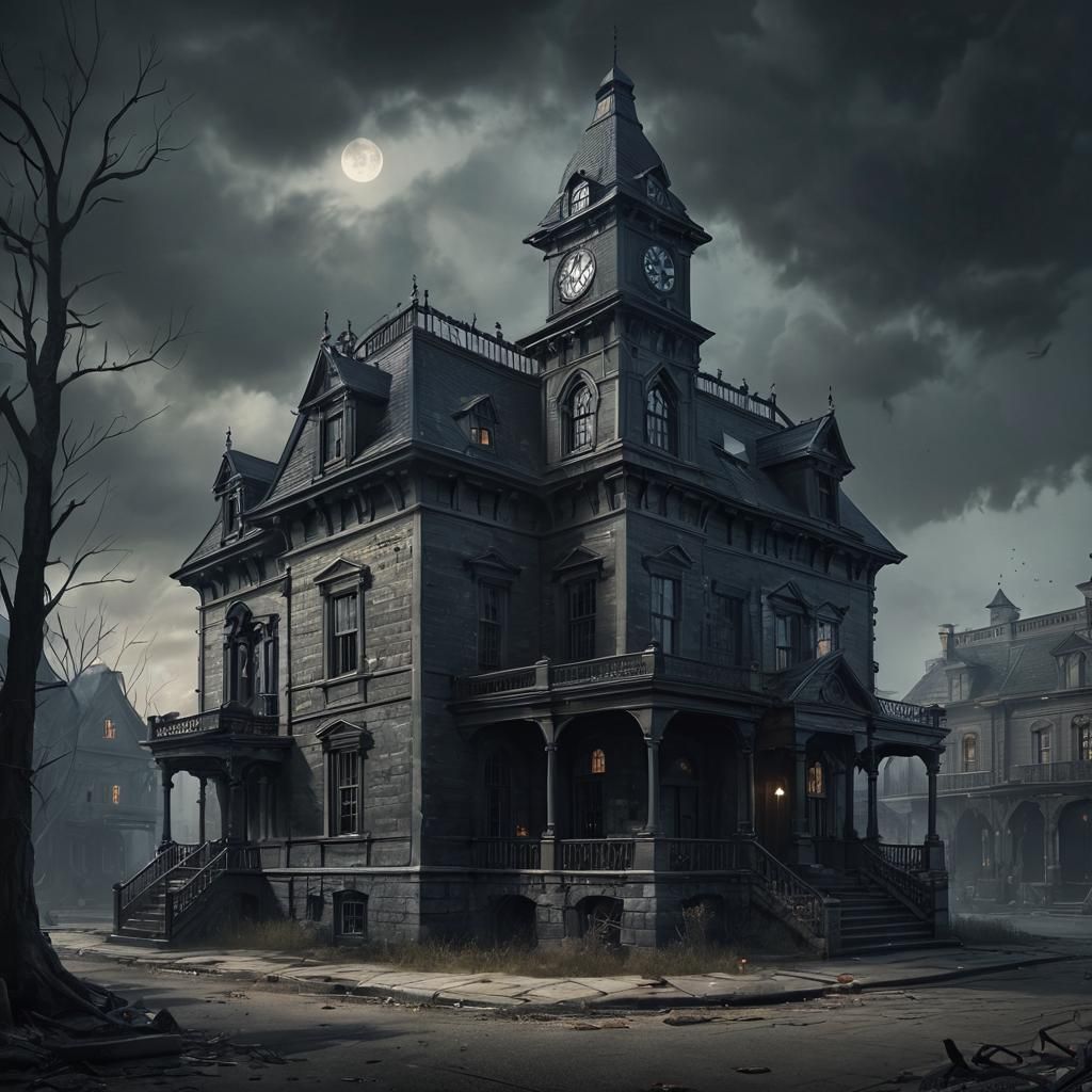 Dark Fantasy Haunted Town Hall