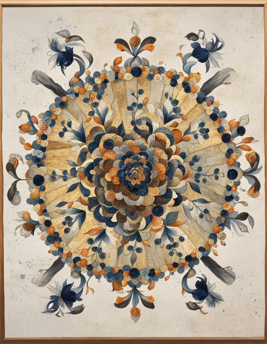 Magical Carousel Horse with Floral Mane, Surreal Art