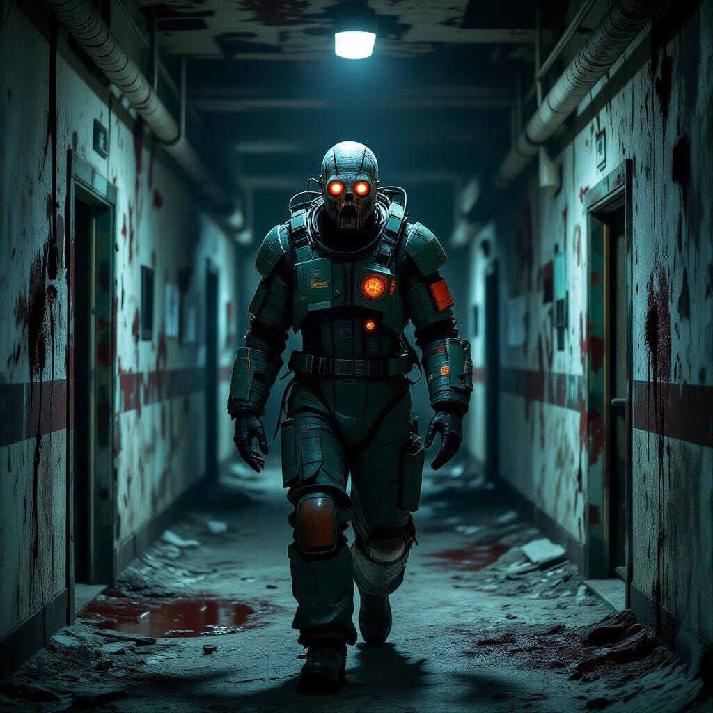 Radioactive Monster in Chernobyl, Hyperrealistic Style