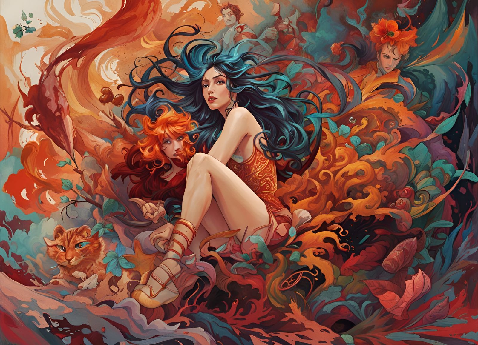 Bloody Straitjacket Girl: Pulp Adventure Illustration