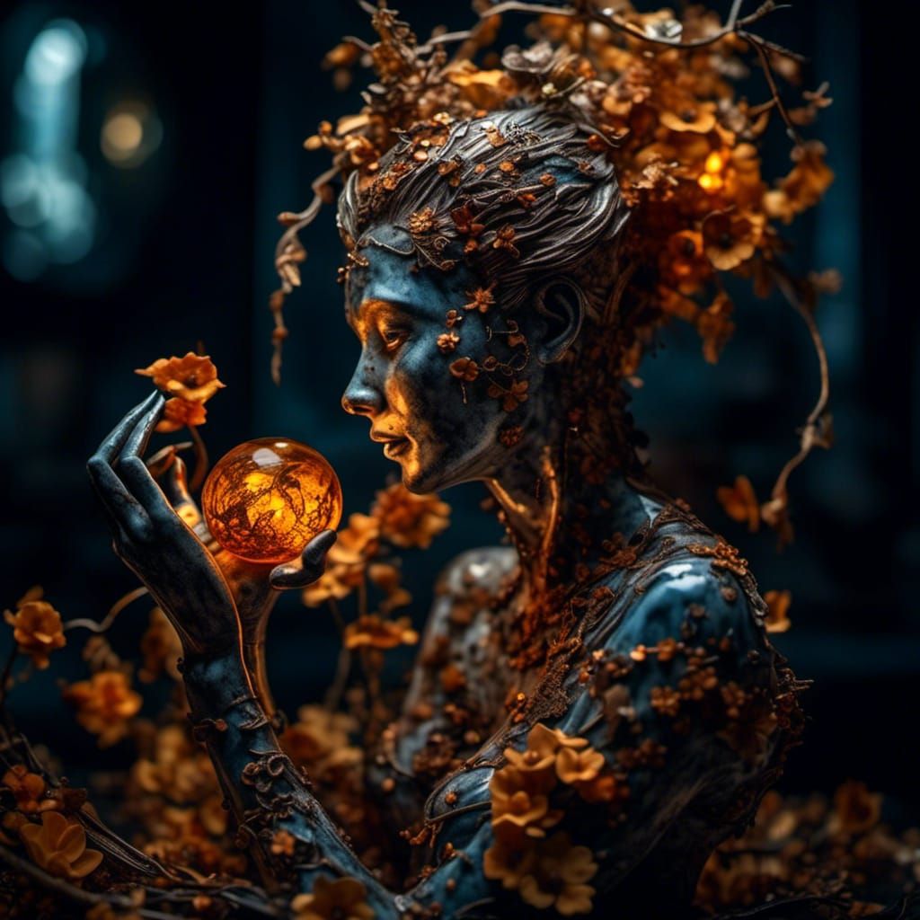 Porcelain Sculpture of a Dangerous Beauty in Fantasy Noir