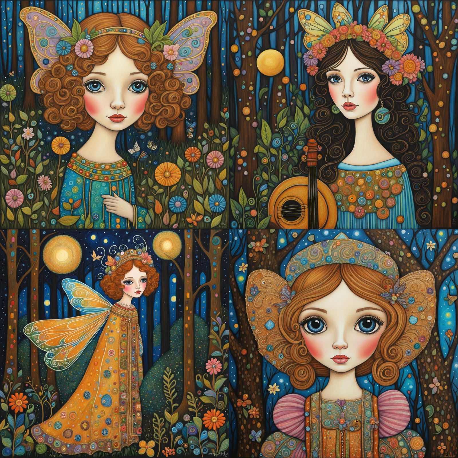 Pop Singer as Forest Fairy in Mixed Media Style