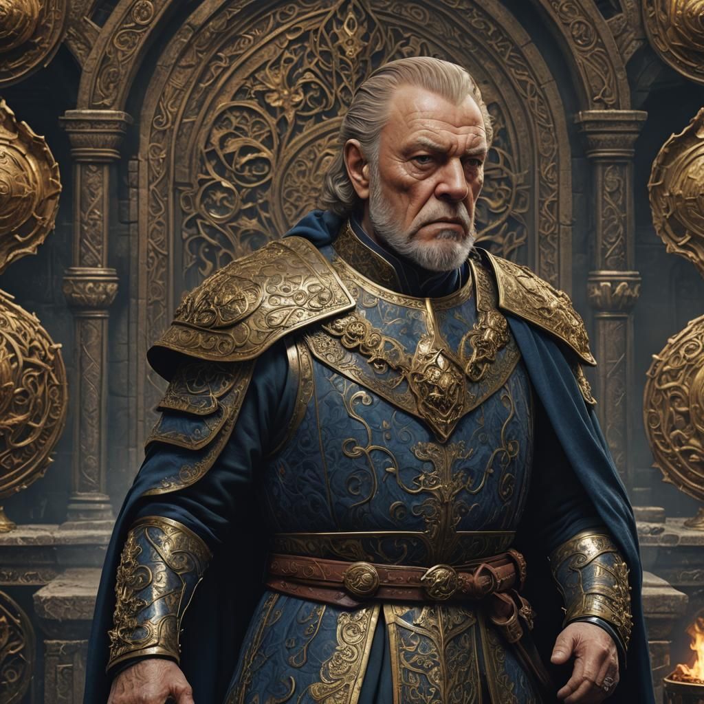 Detailed Portrait of a Noble Lord in Matte Painting Style