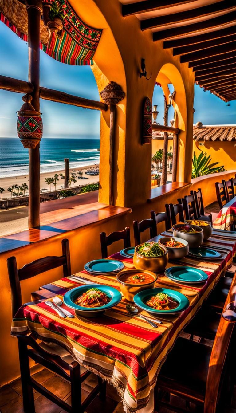 Mexican Restaurant Scene with Tacos al Pastor