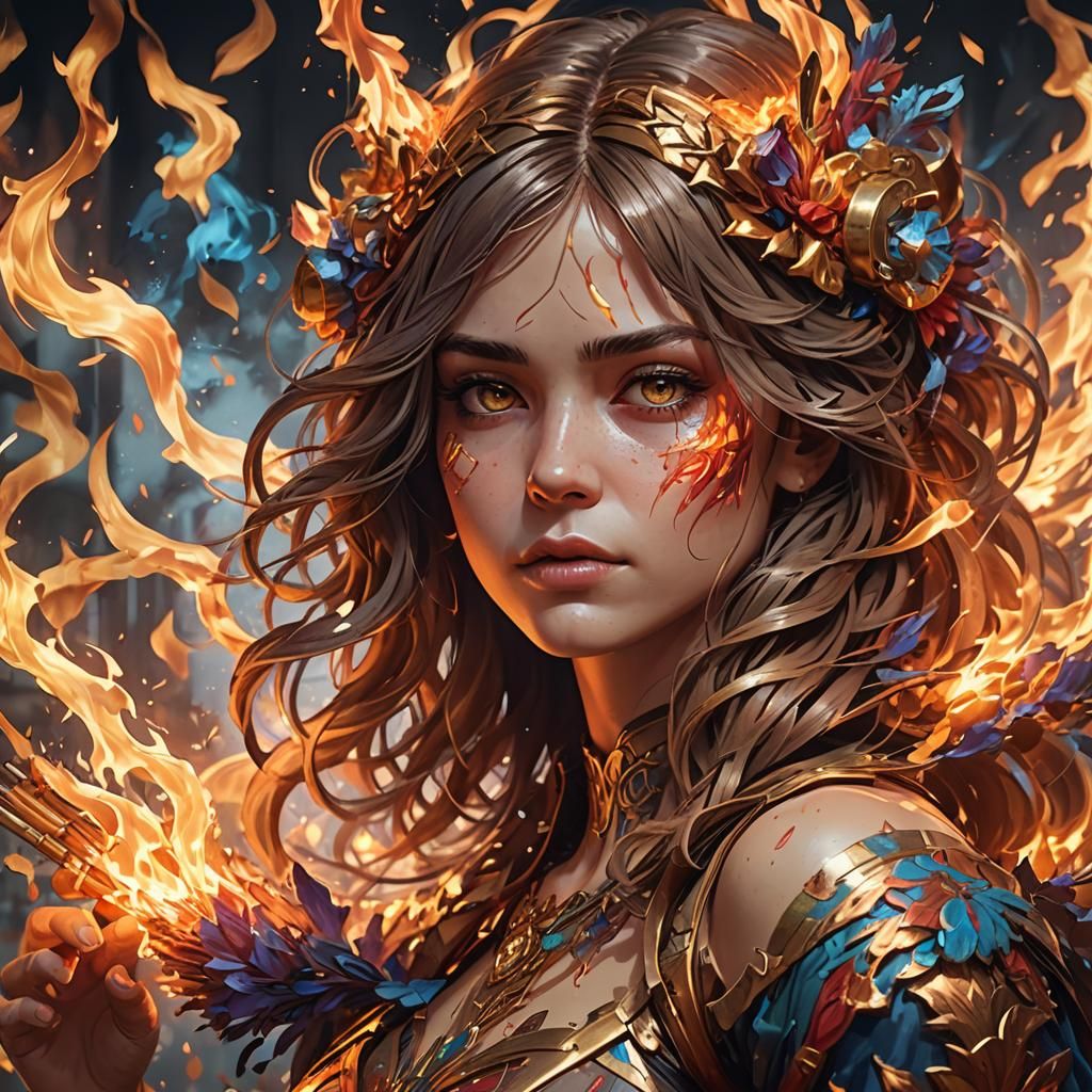 Burning Match Head Portrait in 8k Resolution