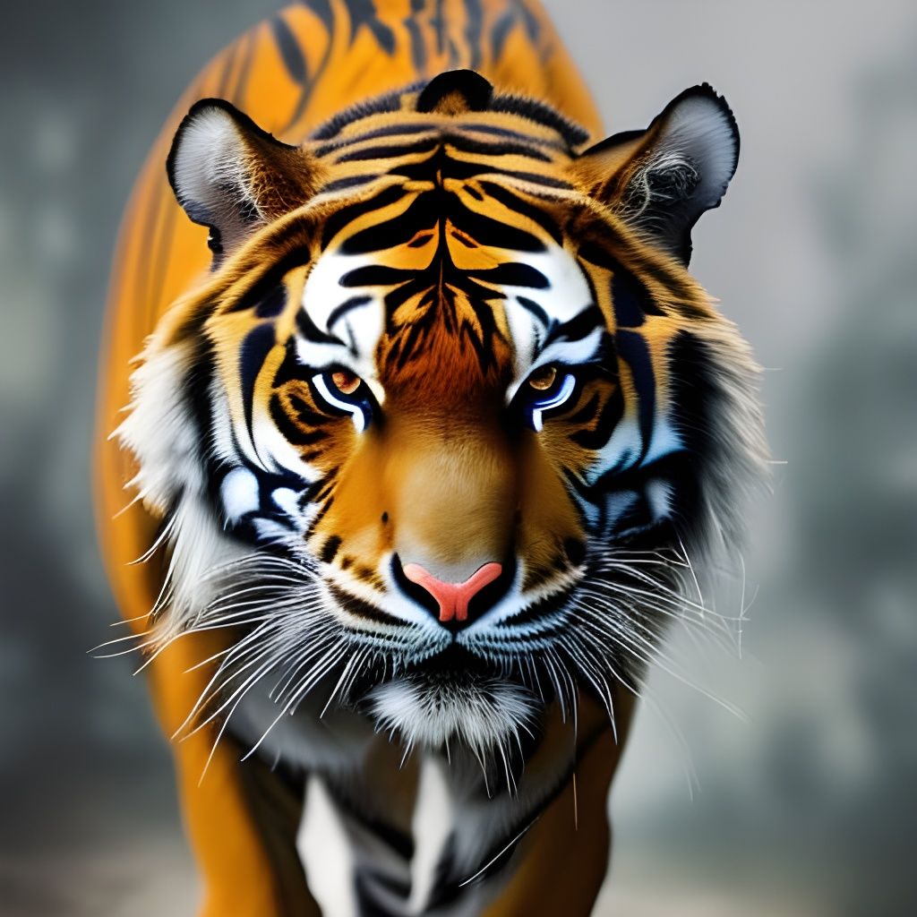 Aggressive Bengal Tiger Full Body Photography
