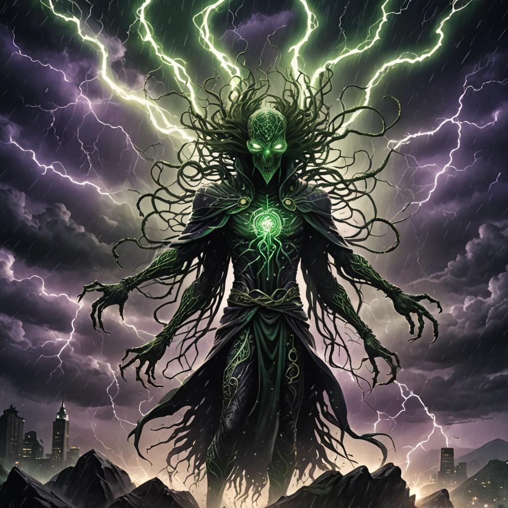 Eldritch Entity Emerges in Stormy 80s Anime Sky