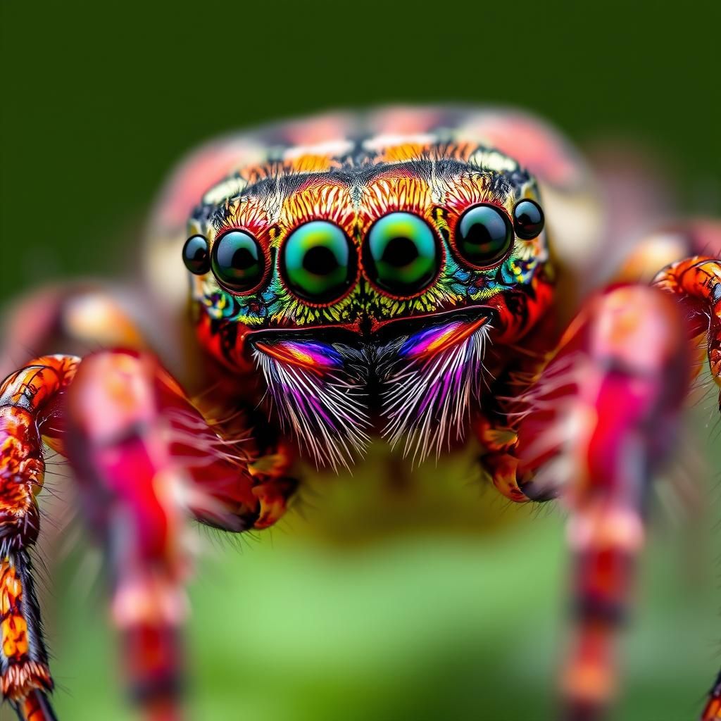 Cute jumping spider close up
