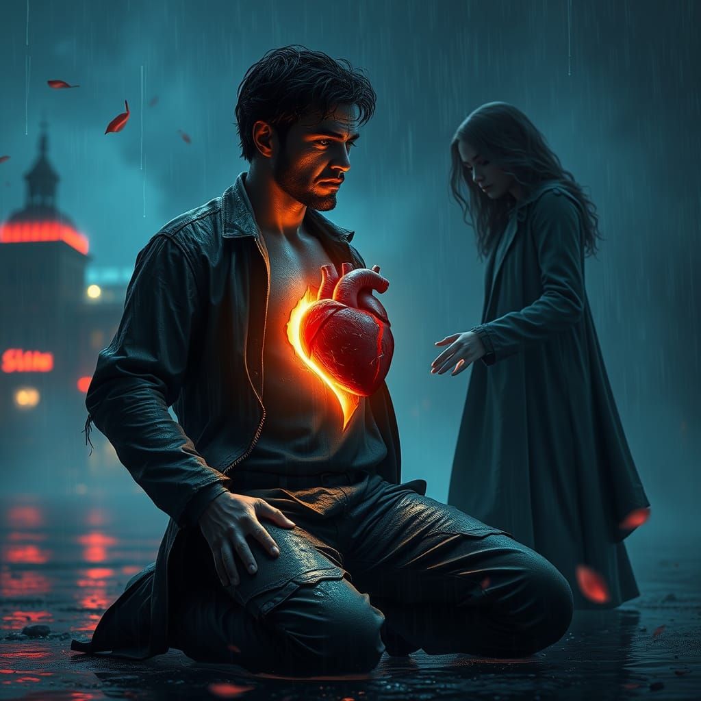 Sorrow's Lament in a Dreamy Cityscape