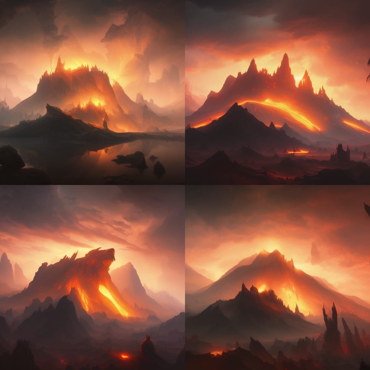Volcanic Region in Dark Fantasy Style