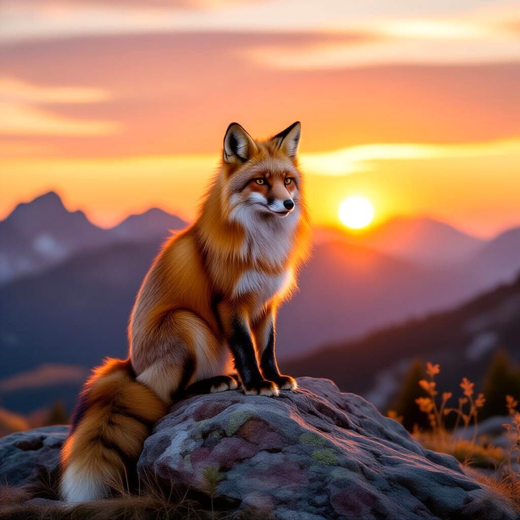 Fox Bathed in Sunrise Light