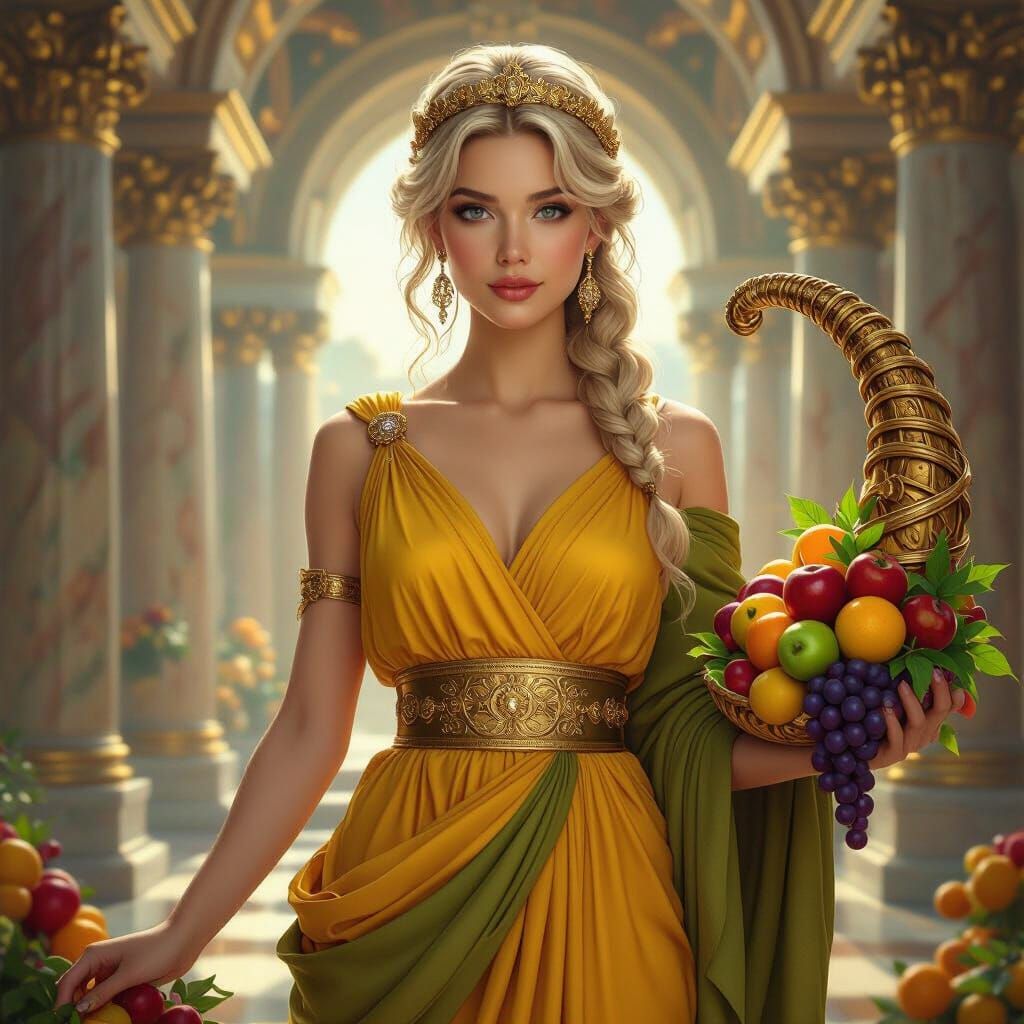 Euporie, Goddess of Abundance, in Vibrant Concept Art