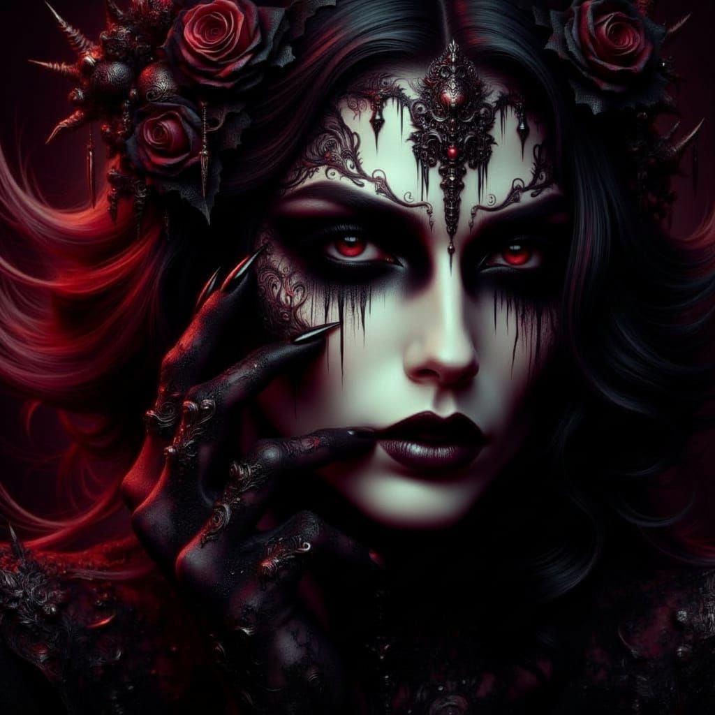 Working to create dark beauty.