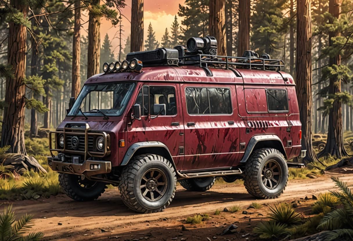 Futuristic Off-Road Van Concept in Golden Light