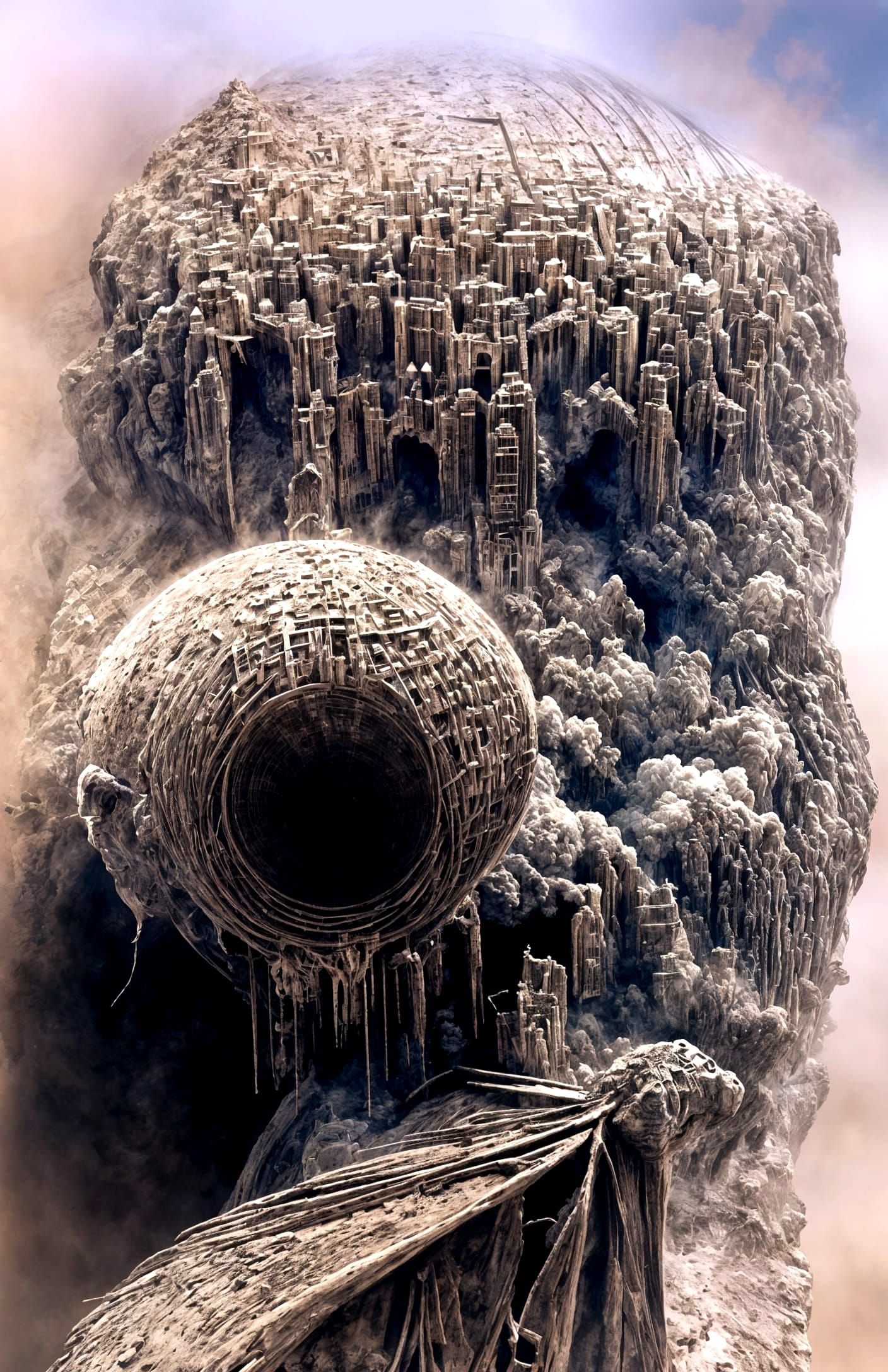 Beksinski-inspired Apocalyptic Prophet in Hyper-Realistic De...