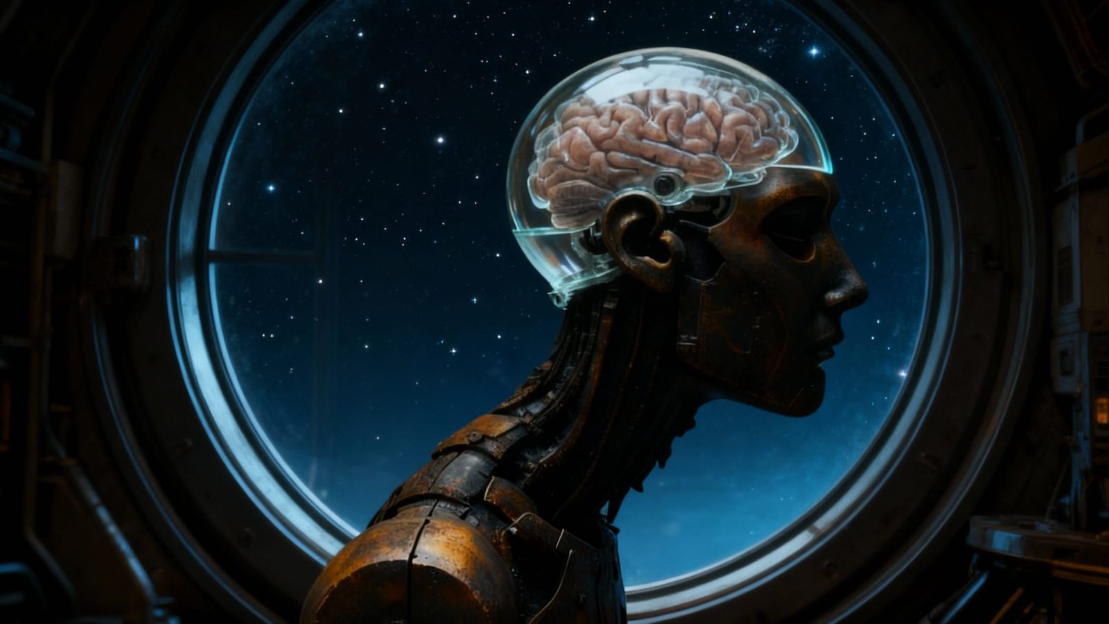 Trash-Punk Cyborg in Dynamic Pose