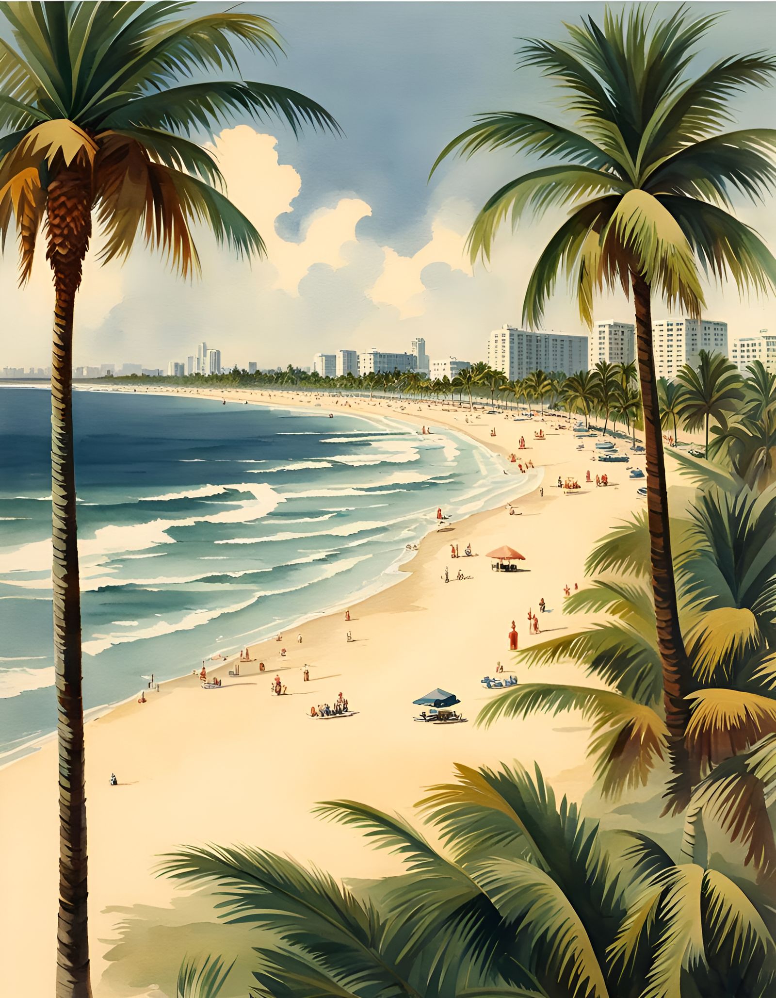 Vintage Travel Poster of Miami Beach Florida