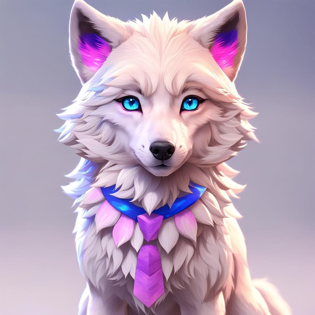 Elegant Anime Wolf Concept Art in 8K