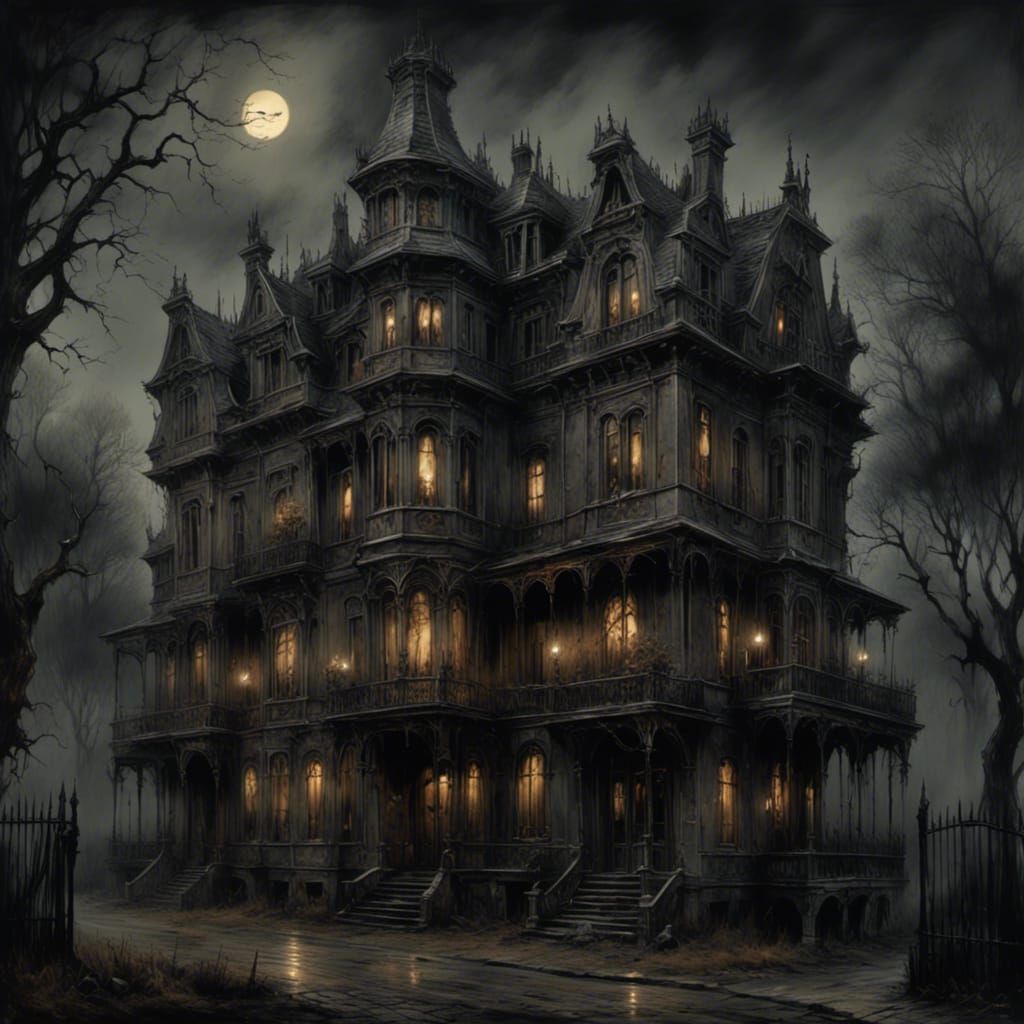 Eerie House with Laughing Windows in Italian Countryside