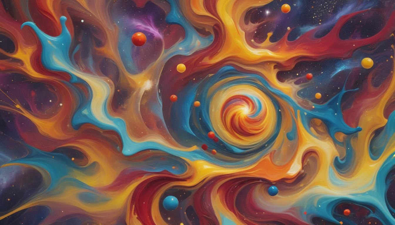 Celestial Stars in Cosmic Jelly Maelstrom: Impasto Oil