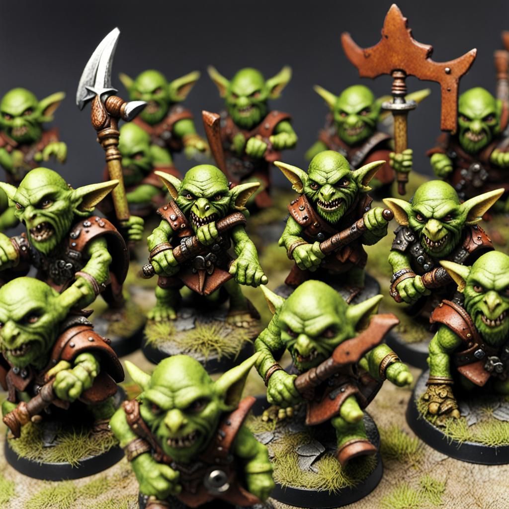 Greenskin Goblin Army in Warhammer Fantasy Style