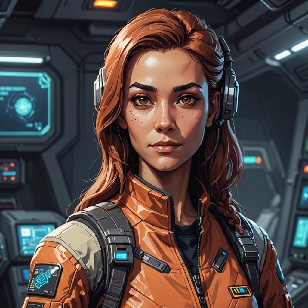 Pixel Art Sci-Fi Starship Crew Member