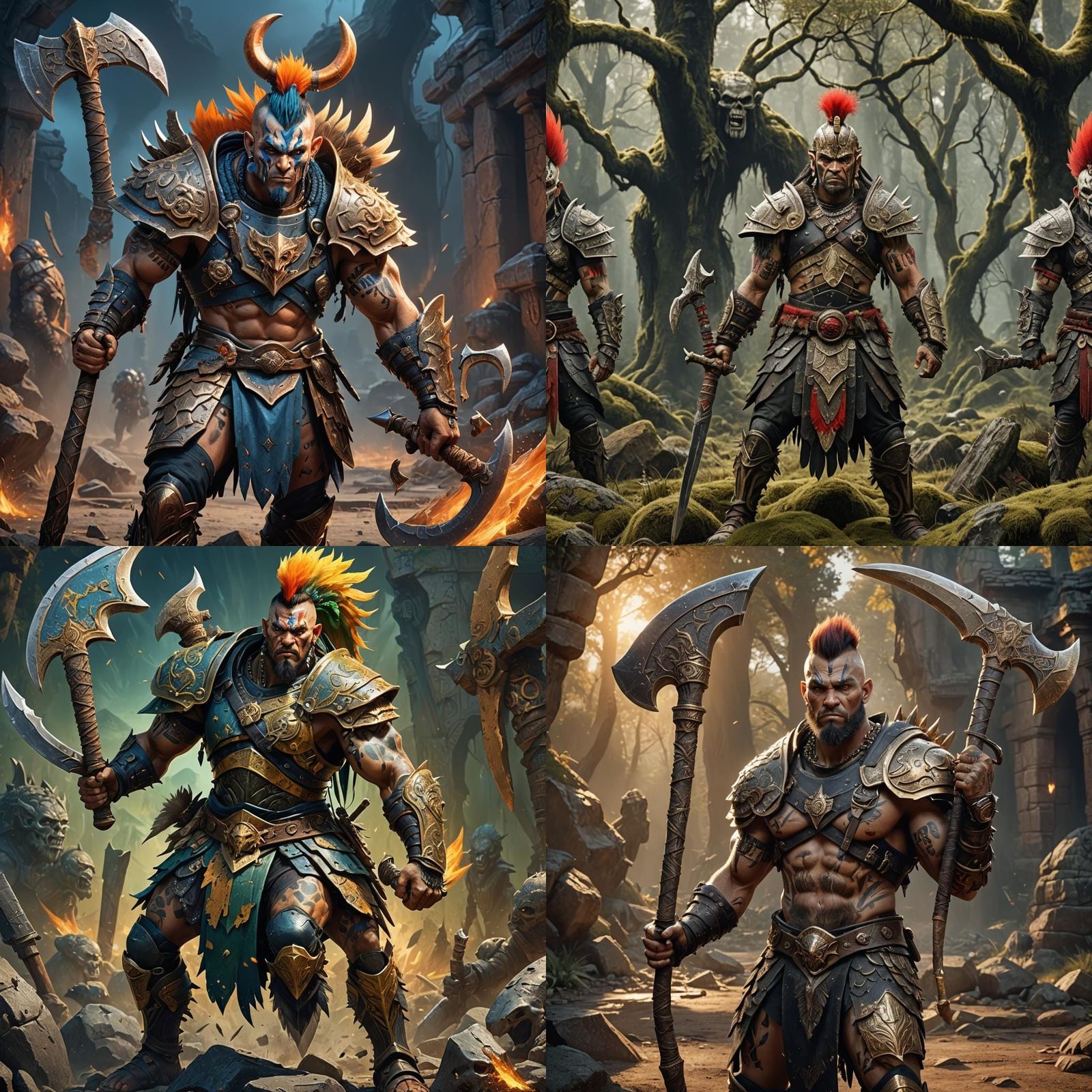 Goliath Warrior with Bone Armor and Axe