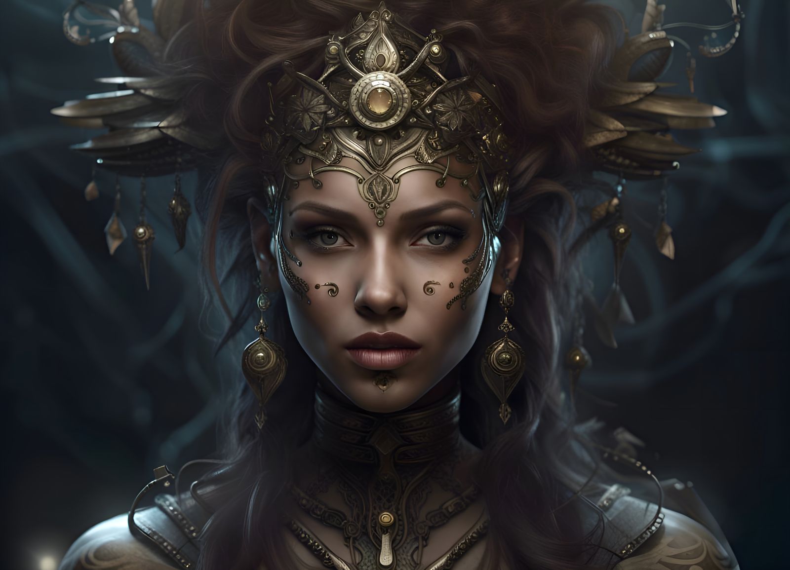 Medusa in 2055: Aetherpunk Cyberpunk Goddess