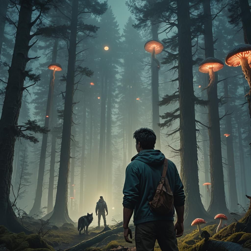 Jacob Black, Werewolf, in a Misty Forest