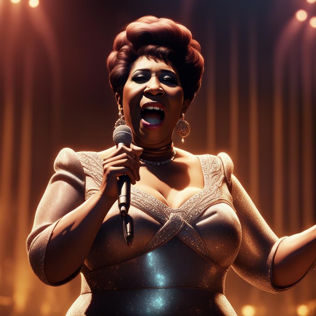 Aretha Franklin: Detailed Matte Painting
