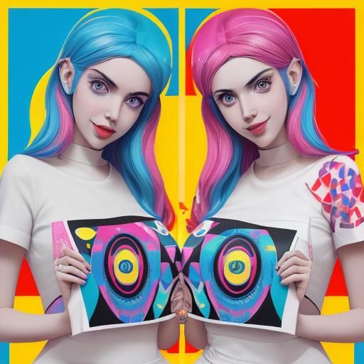 Chiara Ferragni & Fedez: Pop Art Digital Portrait
