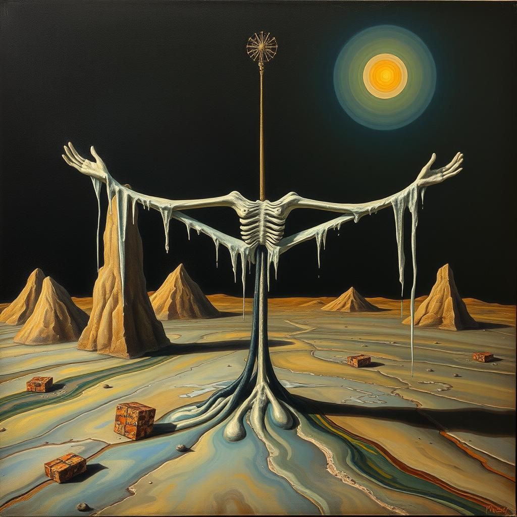 Surreal Death Balanced by a Sheet, Salvador Dali Style
