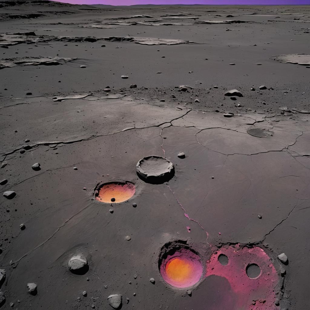 Lunar Vista: Earthrise in Abstract Expressionism