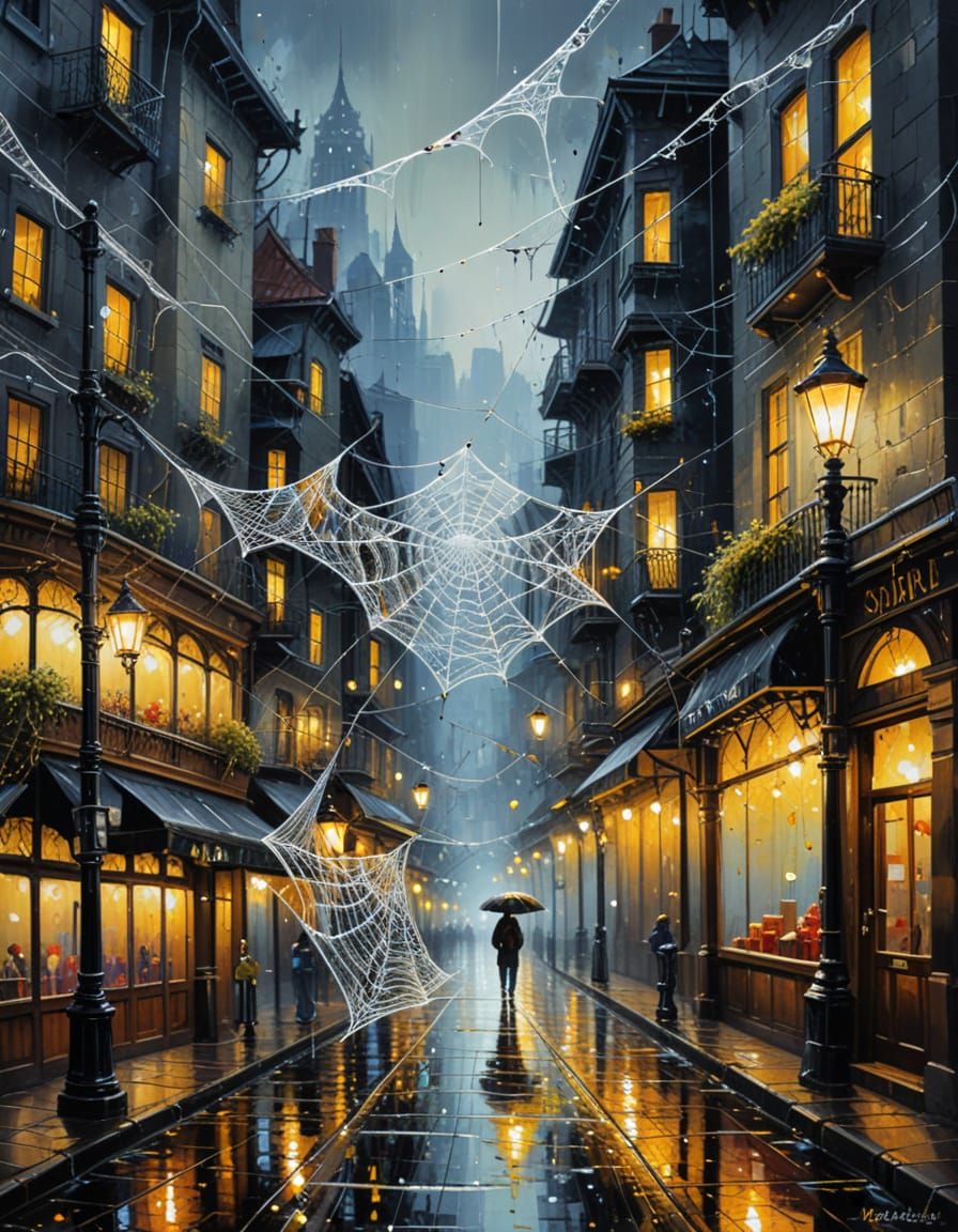 Steampunk Spiderweb Book Illustration