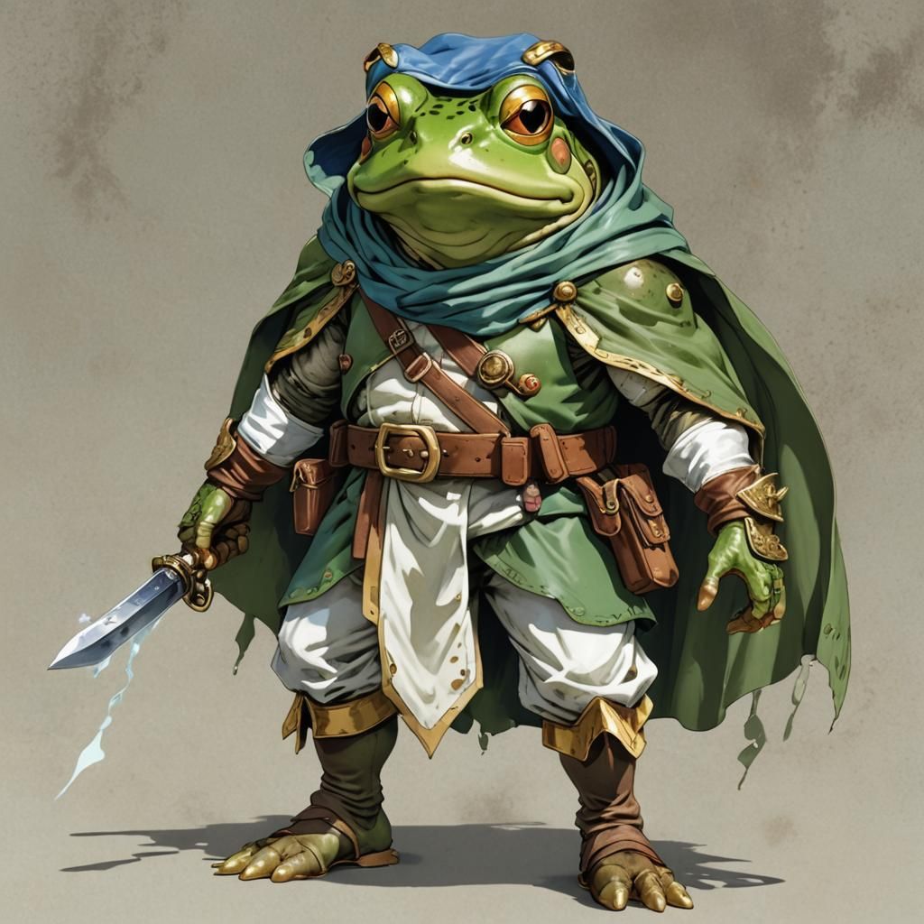 Frog from Chrono Trigger in Toriyama Style