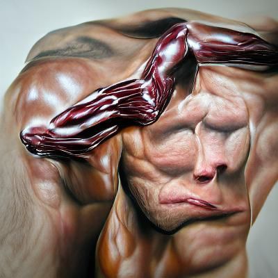Hyperrealistic Muscular Mutant Man: A Striking Rendering
