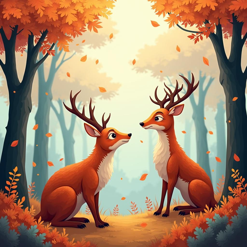Whimsical Autumn Forest Animal Stickers
