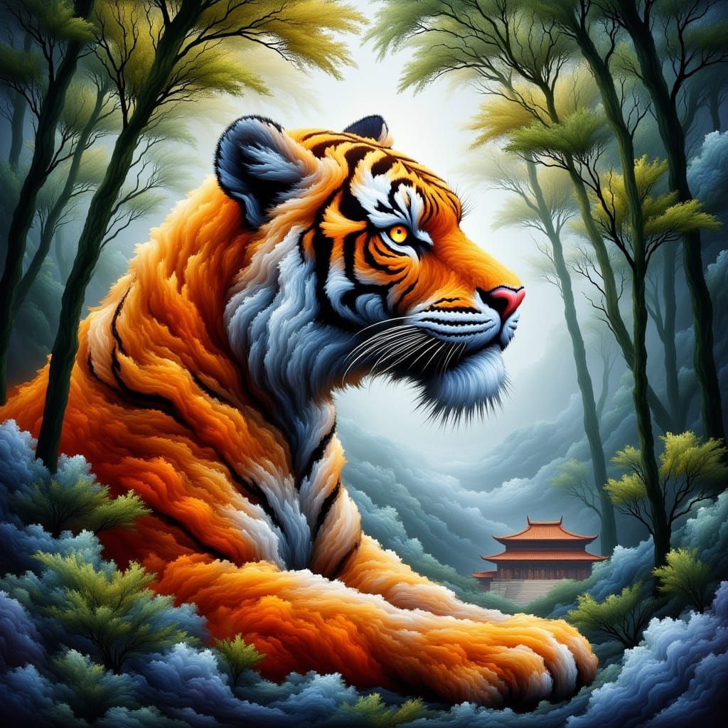 <lora:SSS Flux:1.0> wuxia tiger