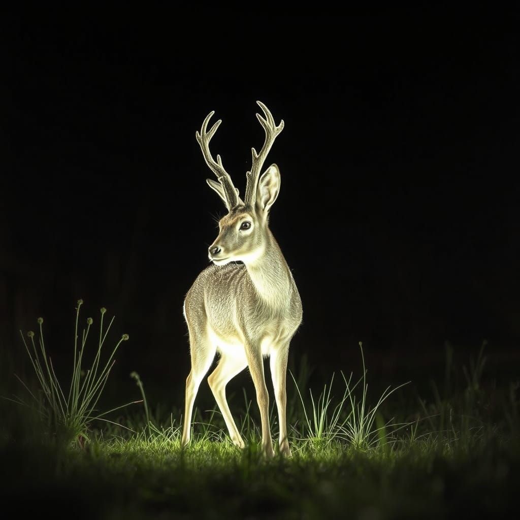 Mythical Jackalope Double Exposure in Backlight