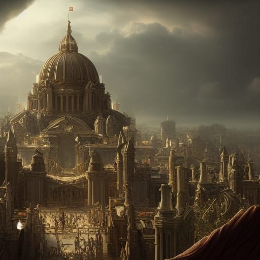 Dramatic Maximalist Digital Matte Painting