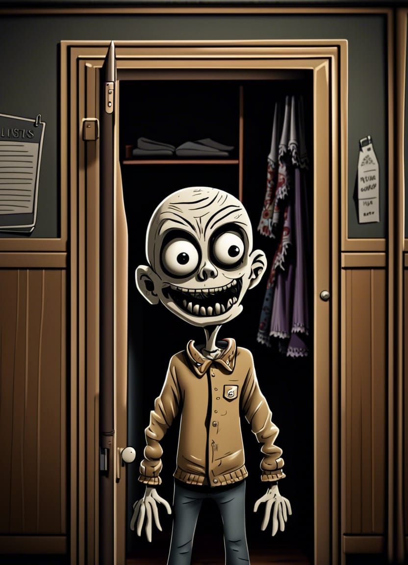 Cartoon Ghoul's First Day at Scare School