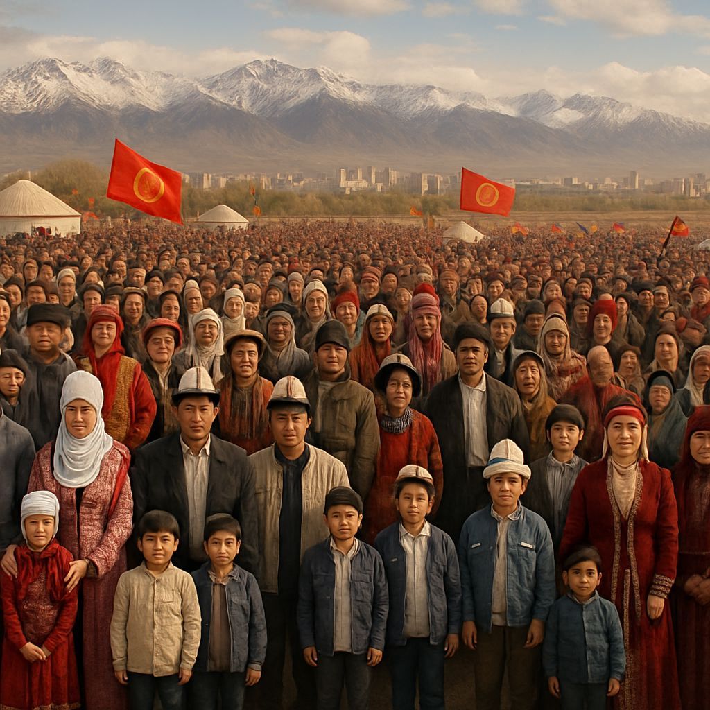 Kyrgyz Nation Unity: Panoramic View of 7 Million People