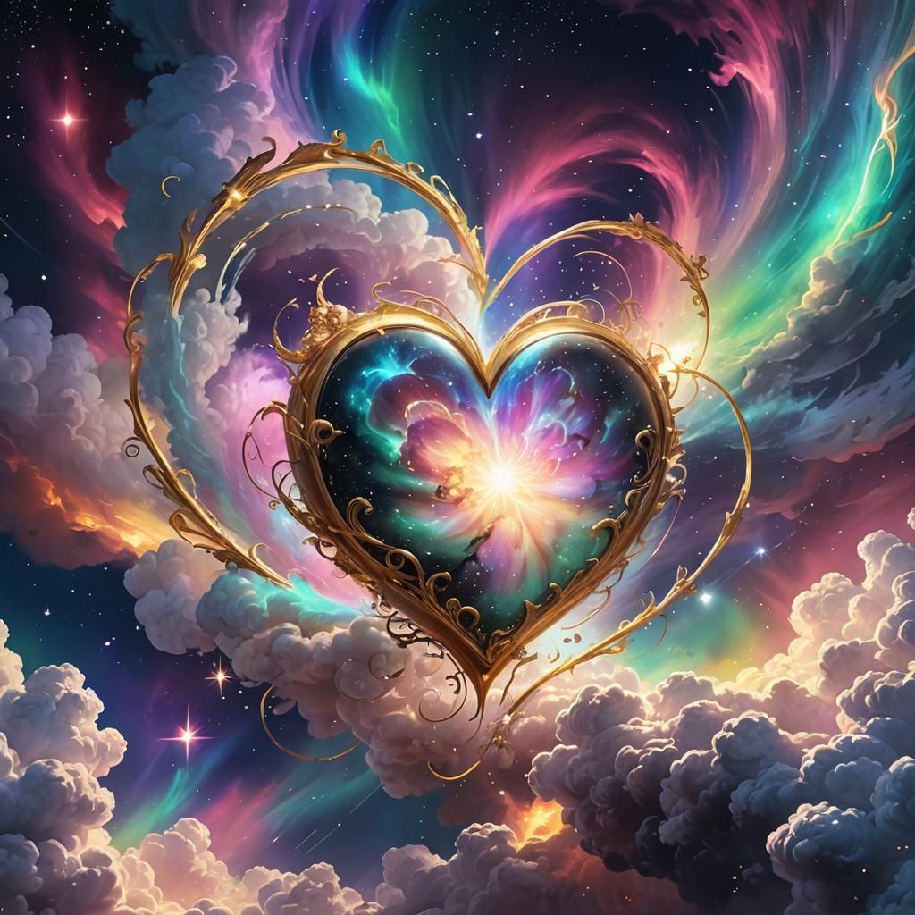 Gleaming Half Heart in Space: Fantasy Concept Art