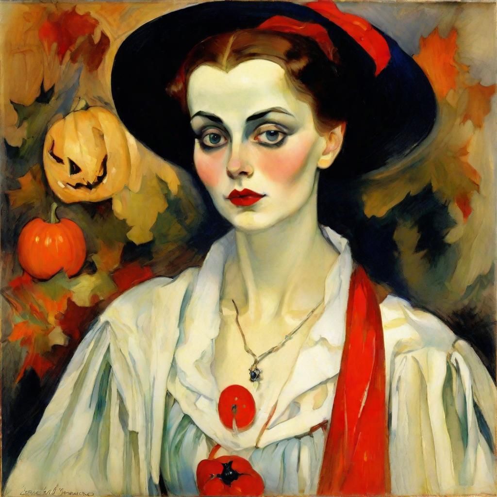Halloween Vampire Portrait in Expressive Style