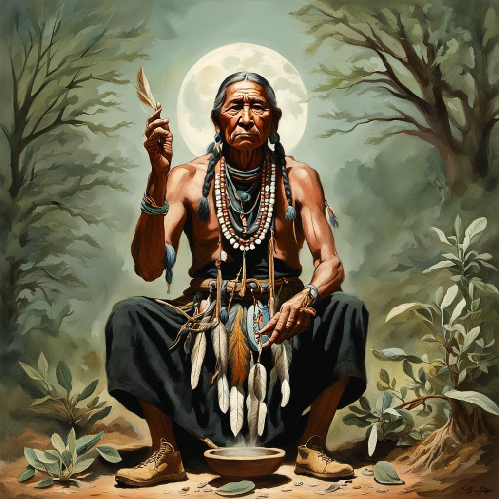 Shaman Summons Native Ancestral Spirits