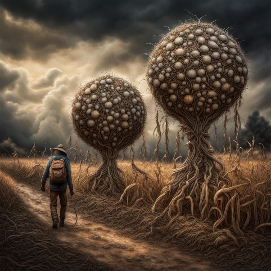 Hyperrealistic Fantasy Seed Walkers in Cinematic HDR