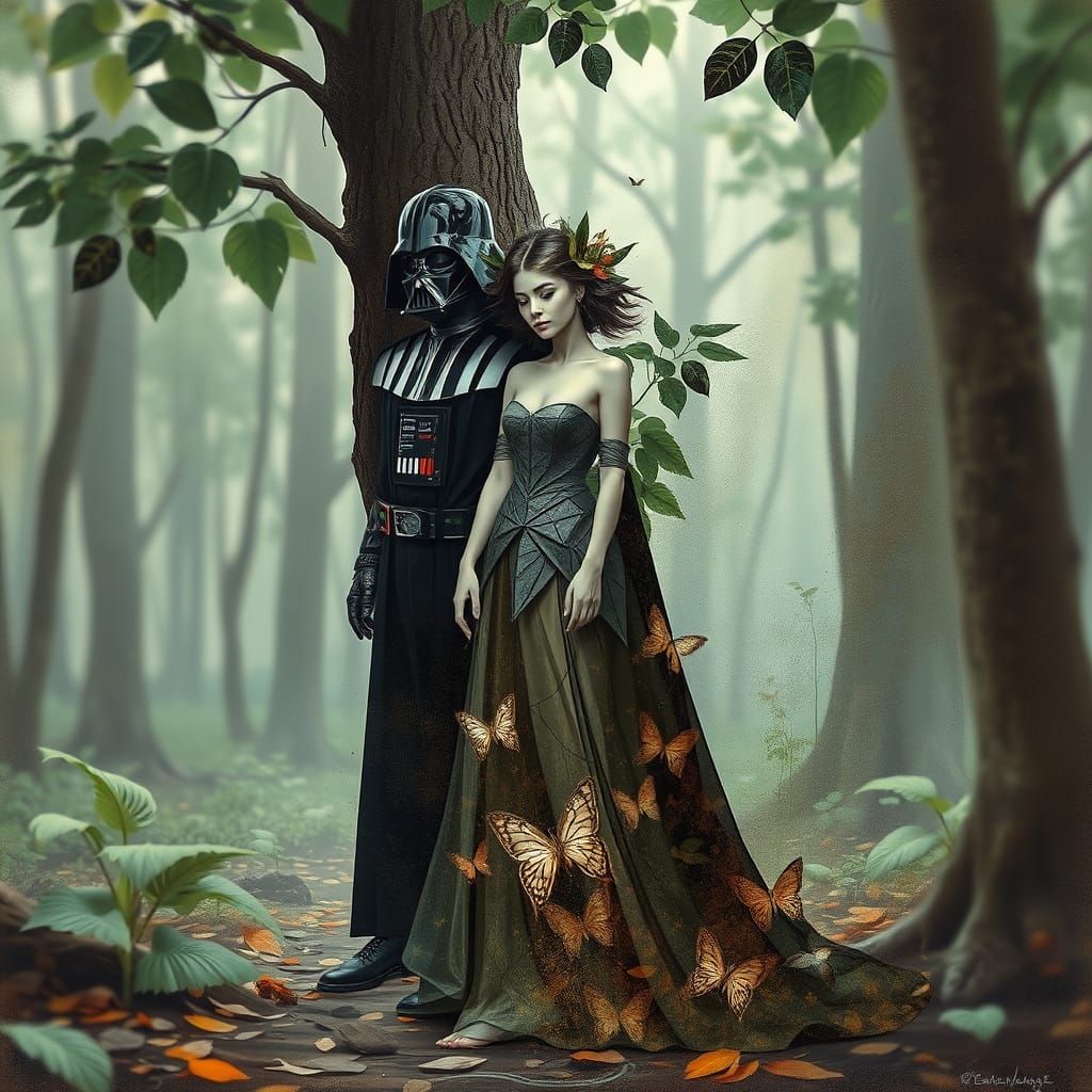 Darth Vader and Forest Goddess in Surreal Avant-Garde Art No...